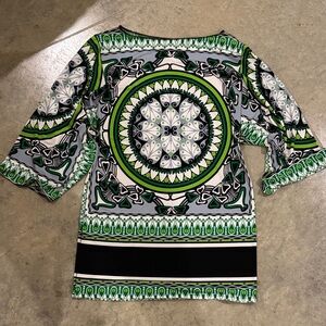 Evo vorro Green and Black Patterned Tunic/Dress